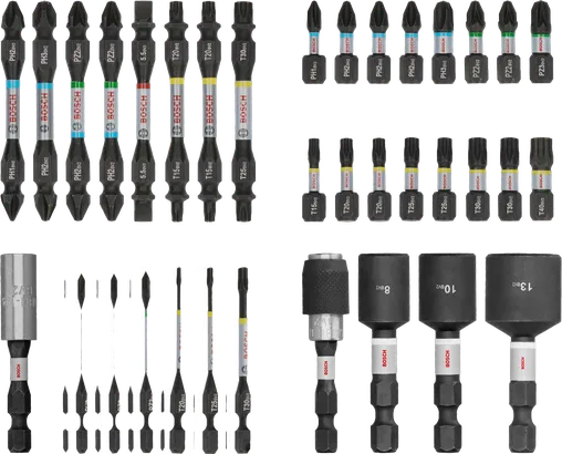 Juego de puntas de destornillador de impacto Bosch PRO, 36 piezas, puntas surtidas.